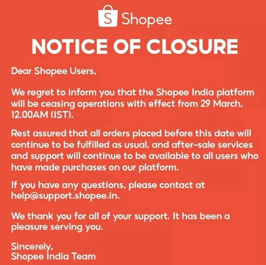 只因中国血缘？Shopee正式退出印度市场！